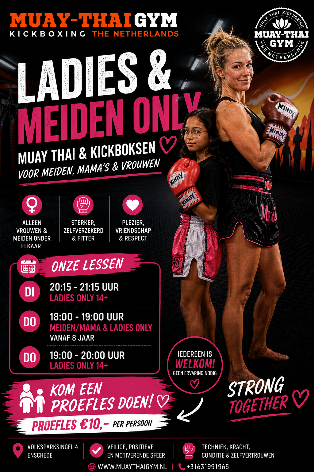 Ladies only - meiden only - proefles les flyer
